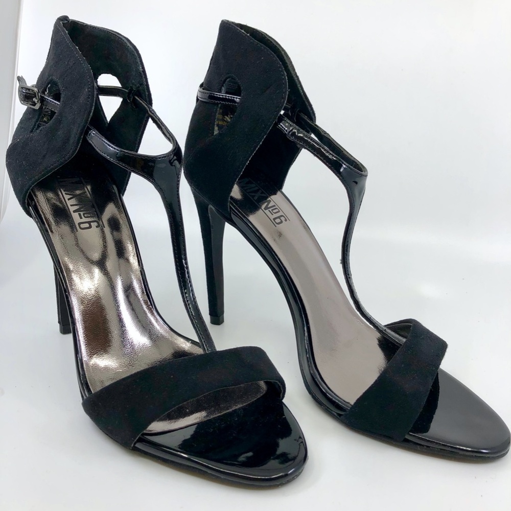 NEW Black Suede High-heels Sandals
